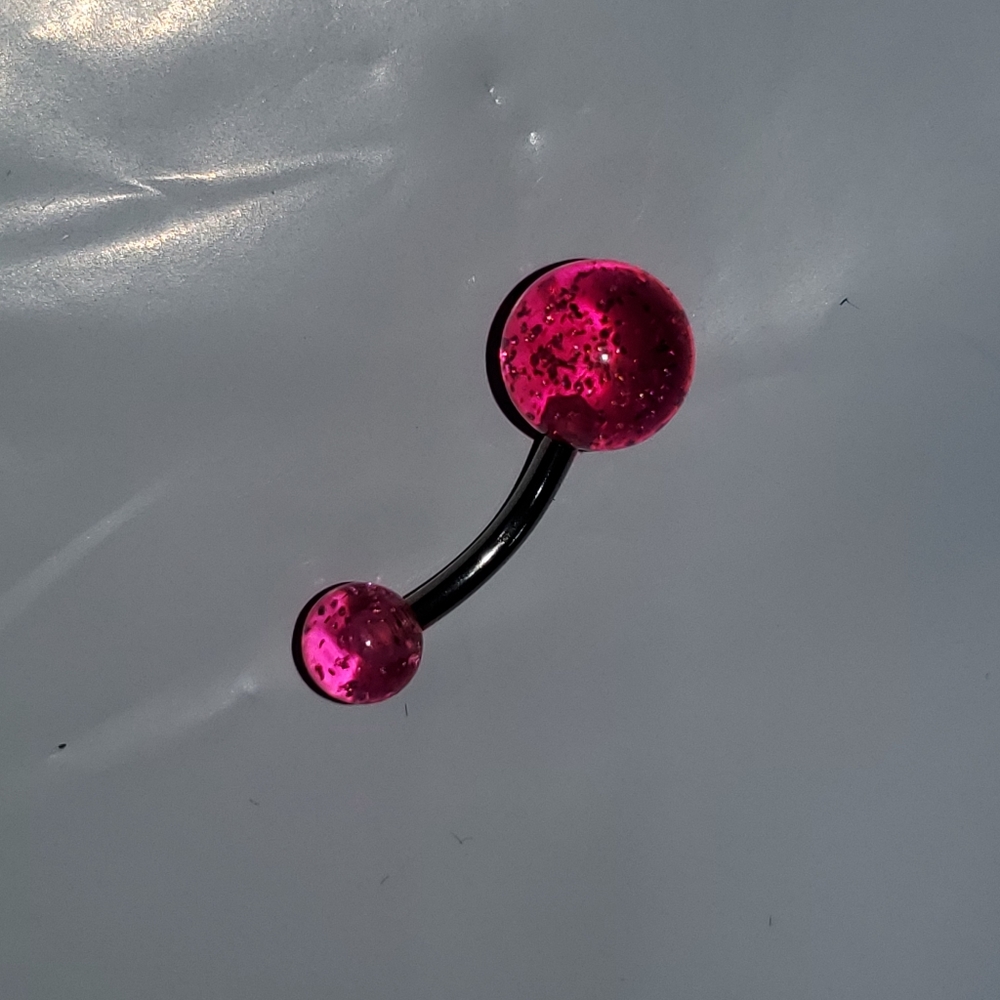Pink belly button ring navel ring